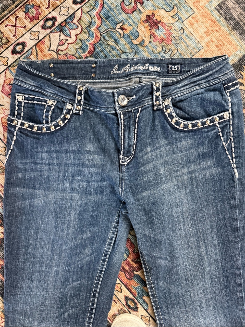 2000s Vintage LA Idol Embellished Denim Jeans
